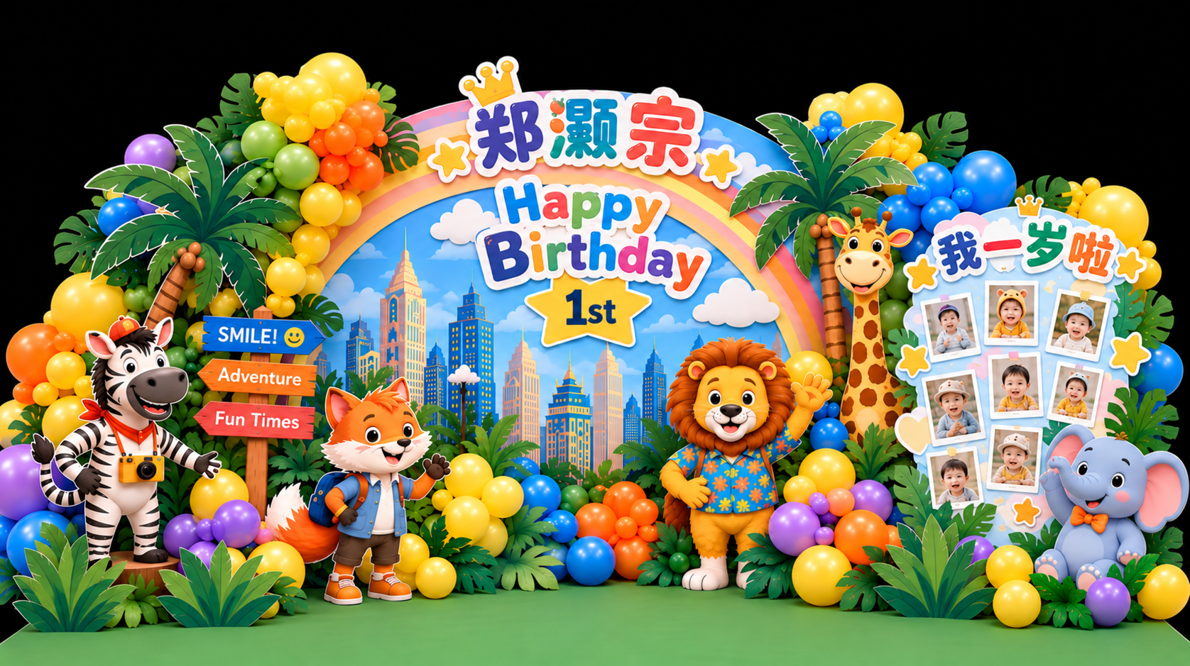 完整森林主题生日派对效果图